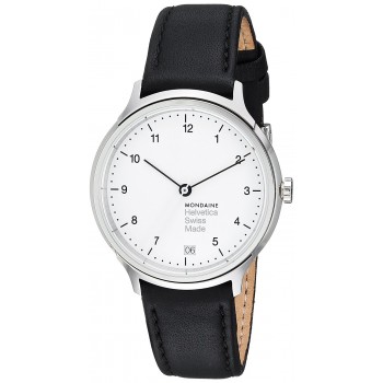 Relógio Mondaine Unisex Helvetica Swiss Quartz Black Watch